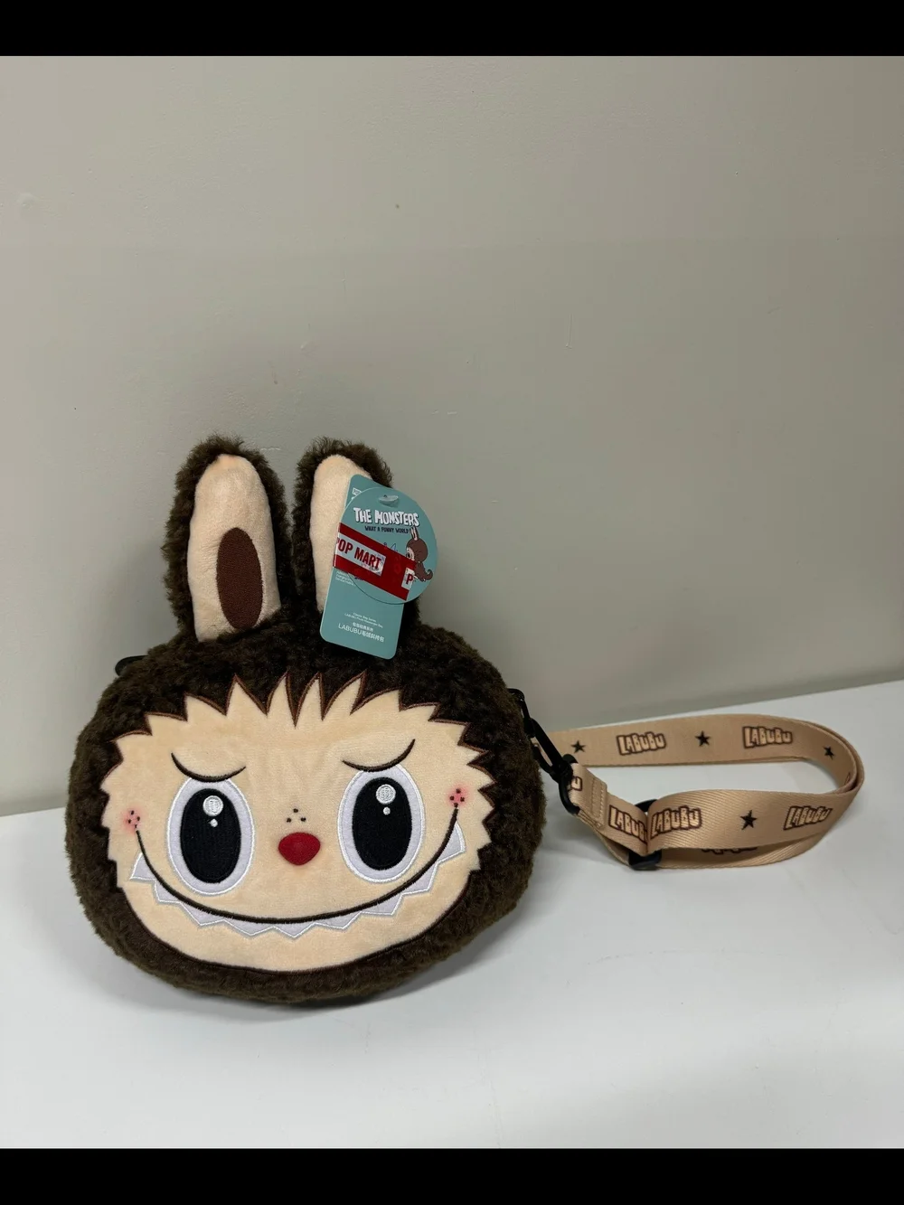 The Monsters Plush Face Crossbody Bag for Kids in Brown - Labubu Inspired